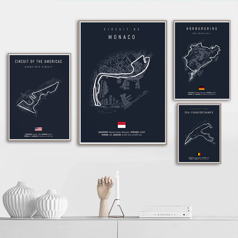 F1 Racing Track Wall Art