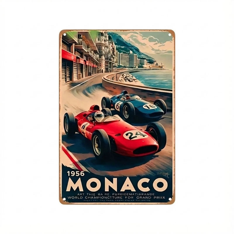 Vintage Monaco Racing Wall Art