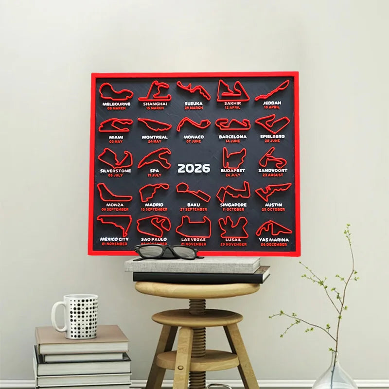 F1 Racing Map Poster