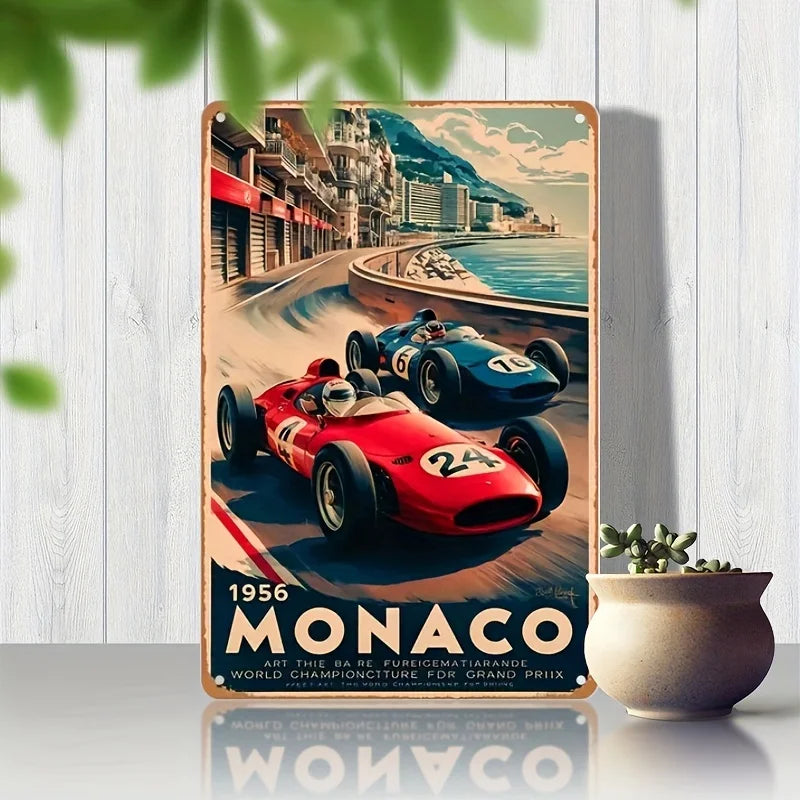 Vintage Monaco Racing Wall Art